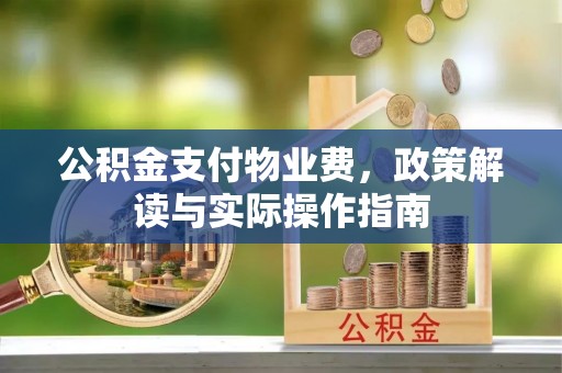 巴青公积金支付物业费，政策解读与实际操作指南