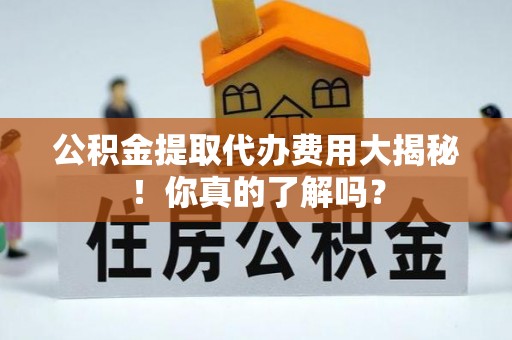 巴青公积金提取代办费用大揭秘！你真的了解吗？