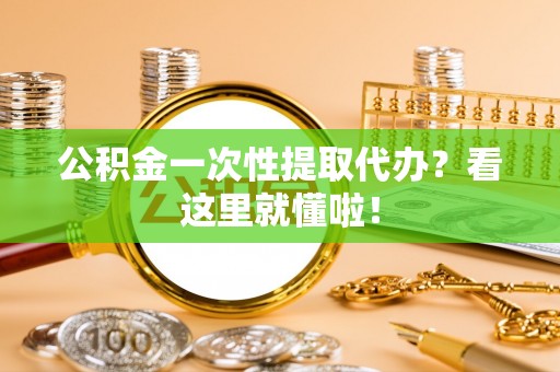 巴青公积金一次性提取代办？看这里就懂啦！