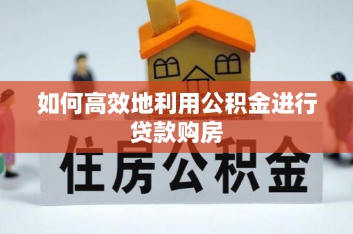巴青如何高效地利用公积金进行贷款购房